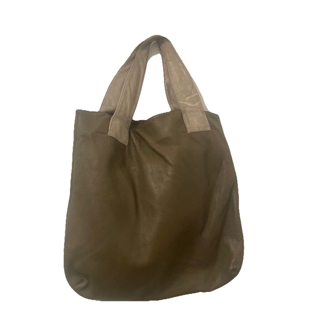 MICHELLE VALE Leather Handbag Tote Bag Purse Preppy Work